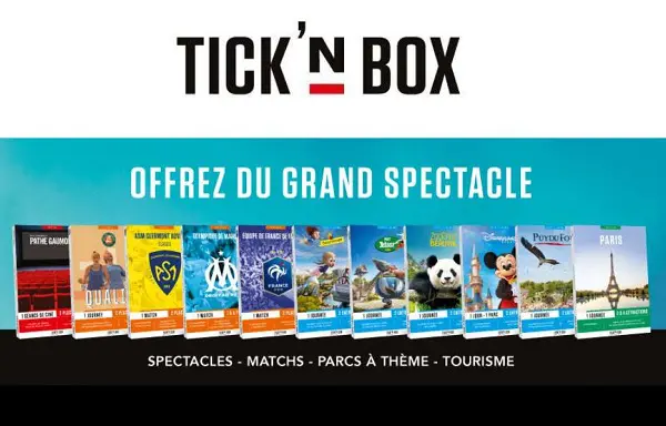 Tick’nbox Les Coffrets Cadeaux Pour Offrir Des Entrées Dans Des Parcs à Thèmes, Spectacles Et évènements Sportifs