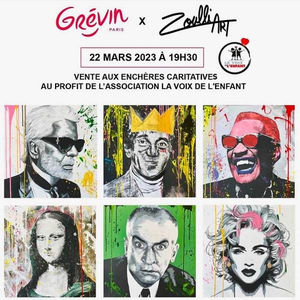 grévin propose une vente aux enchères des œuvres de zoulliart